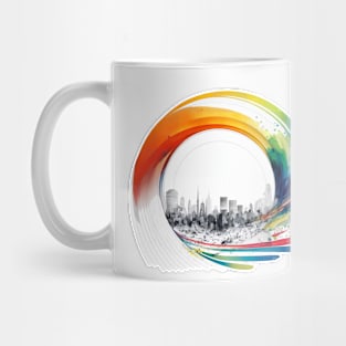 City Swirling in Colors Mug